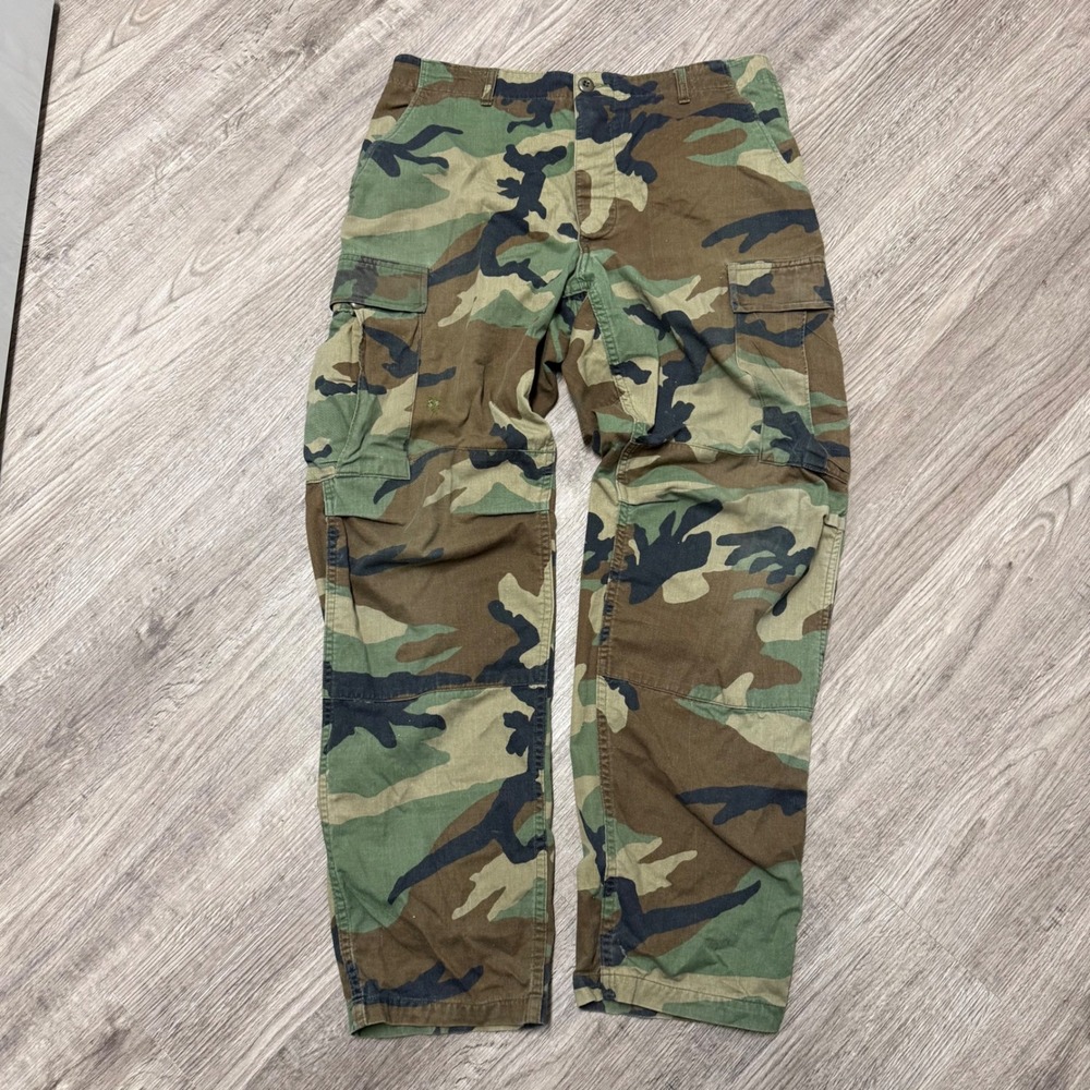 US Army Military Woodland Camo Cargo Combat Tactical Pants Trousers Medium Reg